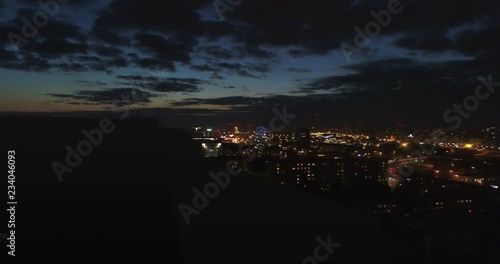 Blackout in the big city. Aerial.