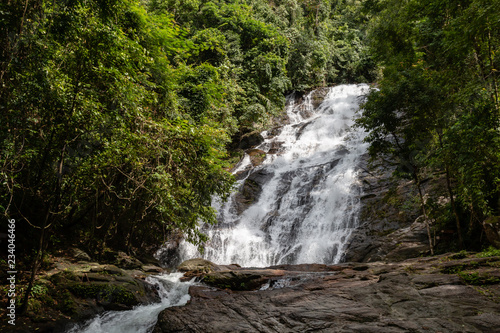 A beautiful waterfall in the tropical rainforest