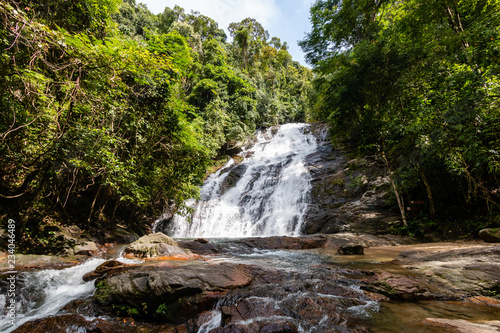 A beautiful waterfall in the tropical rainforest