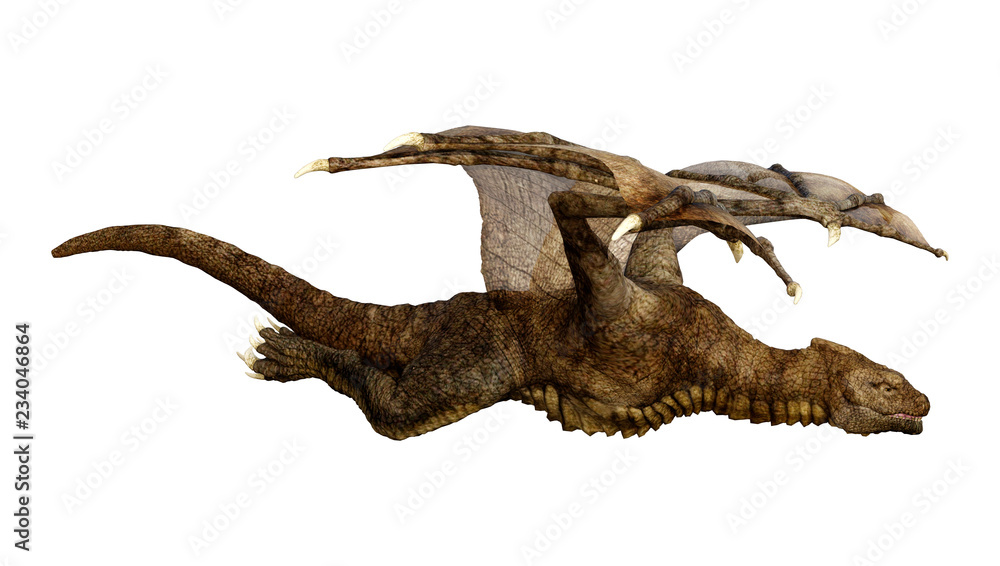 3D Rendering Fairy Tale Dragon on White 3D Rendering Fairy Tale Dragon on White