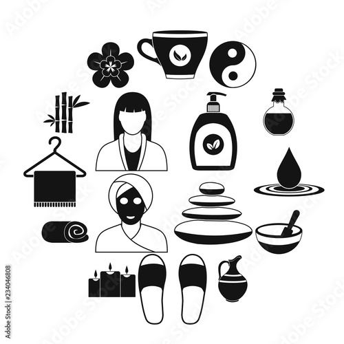 Spa simple icons set for web and mobile devices