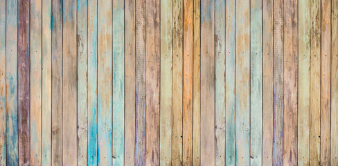 many-coloured background of old wood plank