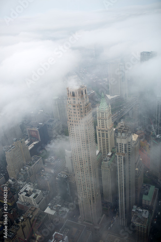 New York grattacieli nella nebbia