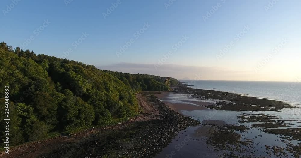 Deciduous Forest Surrounding a Scottish Castle Drone Shot Deciduous Forest Surrounding a Scottish Castle Drone Shot