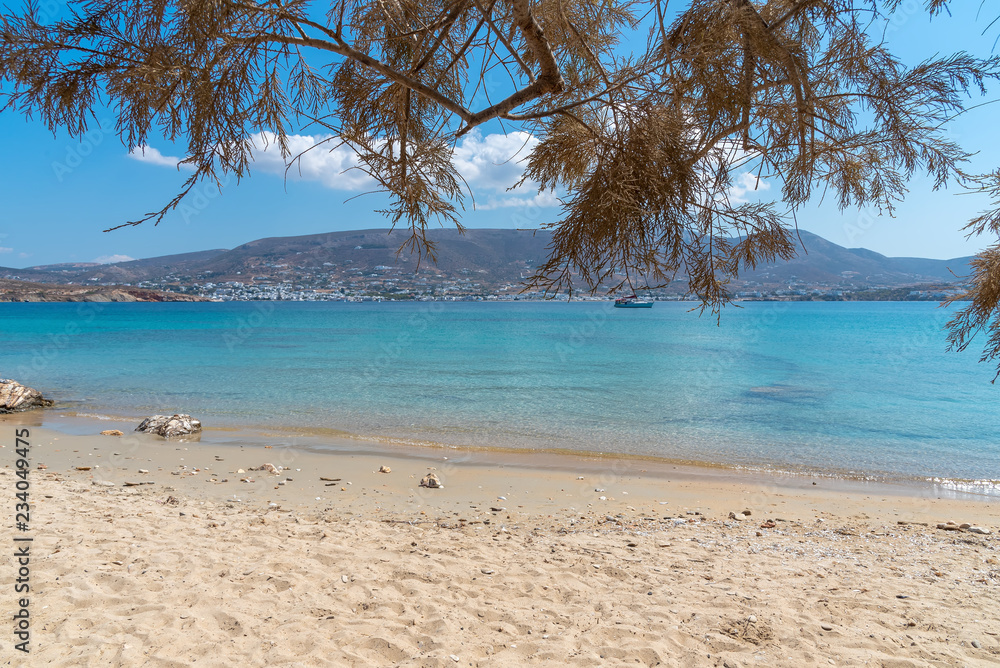 Marcello beach - Cyclades island - Aegean sea - Paroikia (Parikia) Paros - Greece Marcello beach - Cyclades island - Aegean sea - Paroikia (Parikia) Paros - Greece