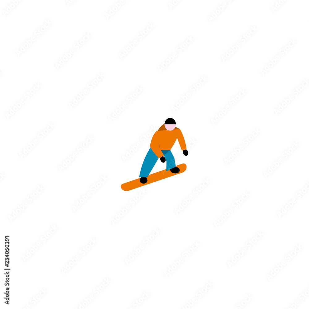 snowboarder jumping sport. Vector illustration isolated on white background.