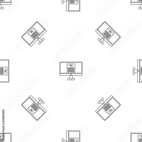 Tax by computer pattern seamless vector repeat geometric for any web design
