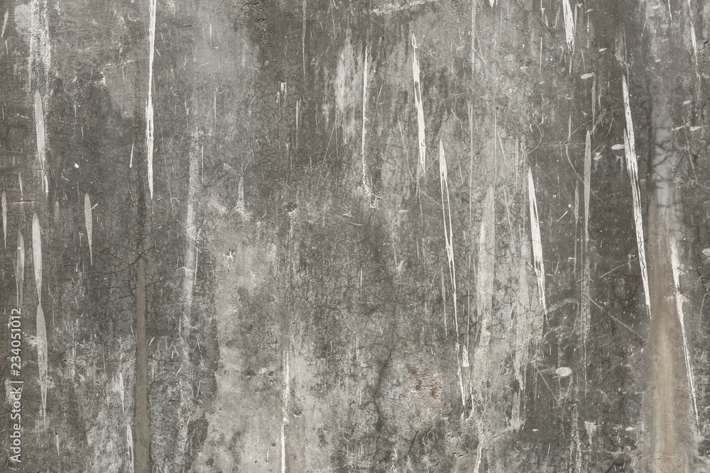 Texture Of Old Gray Concrete Wall With White Paint Spray For Background. Texture Of Old Gray Concrete Wall With White Paint Spray For Background.