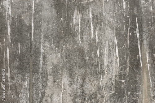 Texture Of Old Gray Concrete Wall With White Paint Spray For Background.