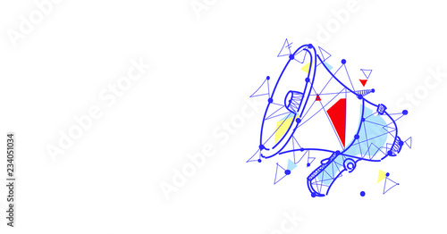 Loudspeaker icon information announcement concept sketch doodle