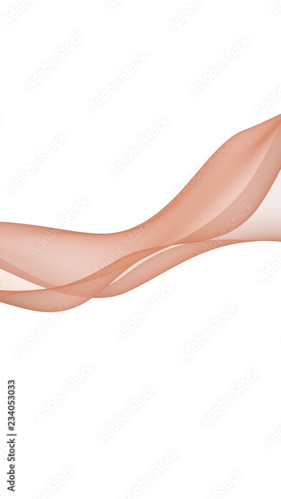 Abstract orange wave. Bright orange ribbon on white background. Abstract red smoke. Light orange scarf. Raster air background. 3D illustration Abstract orange wave. Bright orange ribbon on white background. Abstract red smoke. Light orange scarf. Raster air background. 3D illustration