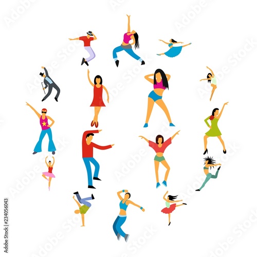 Dances flat icons set for web and mobile devices © juliars