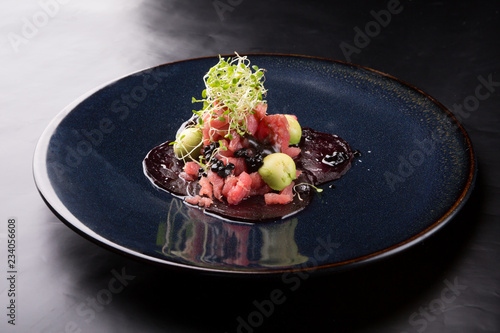 Raw seafood tuna tartare