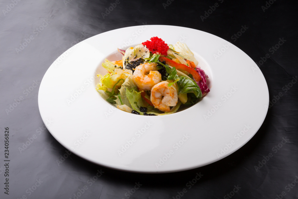 Elegant fresh prawn salad