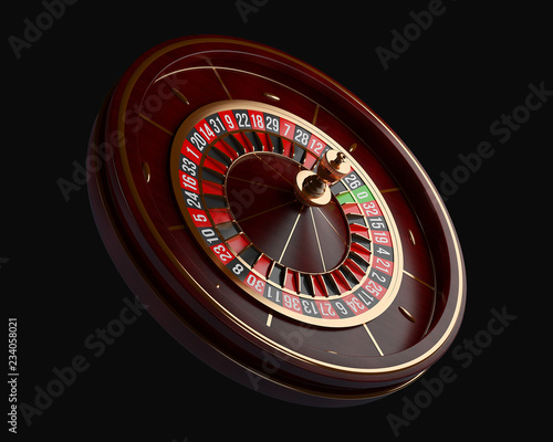 Obraz na plátně Luxury Casino roulette wheel isolated on black background