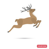 Deer color flat icon for web and mobile design