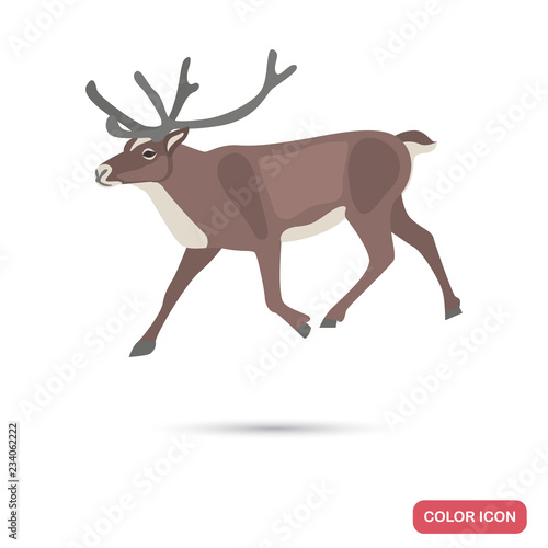 Deer color flat icon for web and mobile design