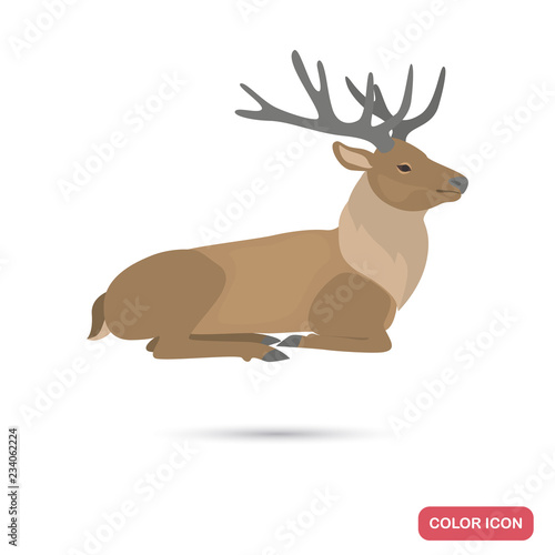 Deer color flat icon for web and mobile design © LynxVector