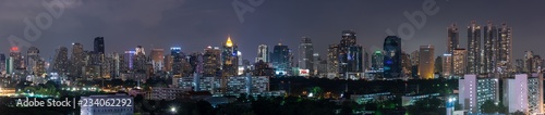 bangkok panorama view of landmark building and Suan Lum Night Bazaar in Bangkok Thailand