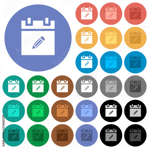 Edit schedule item round flat multi colored icons