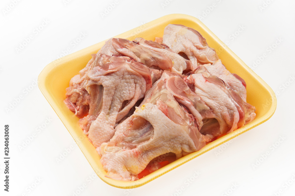 Fresh chicken parts for soup in package