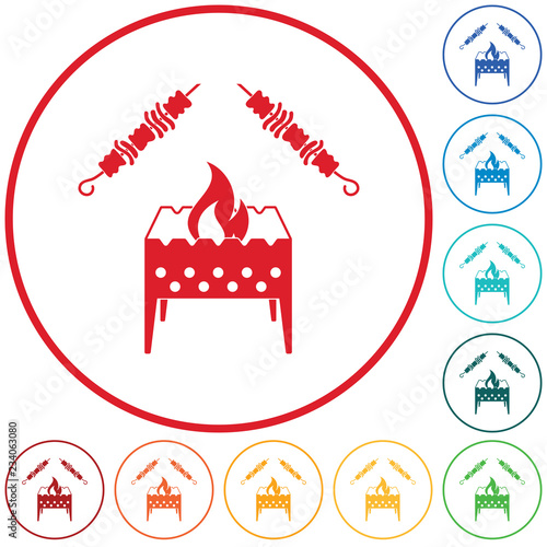 Brazier grill with kebab icon