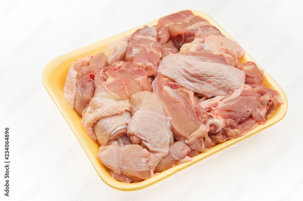 Fresh chicken chops in package