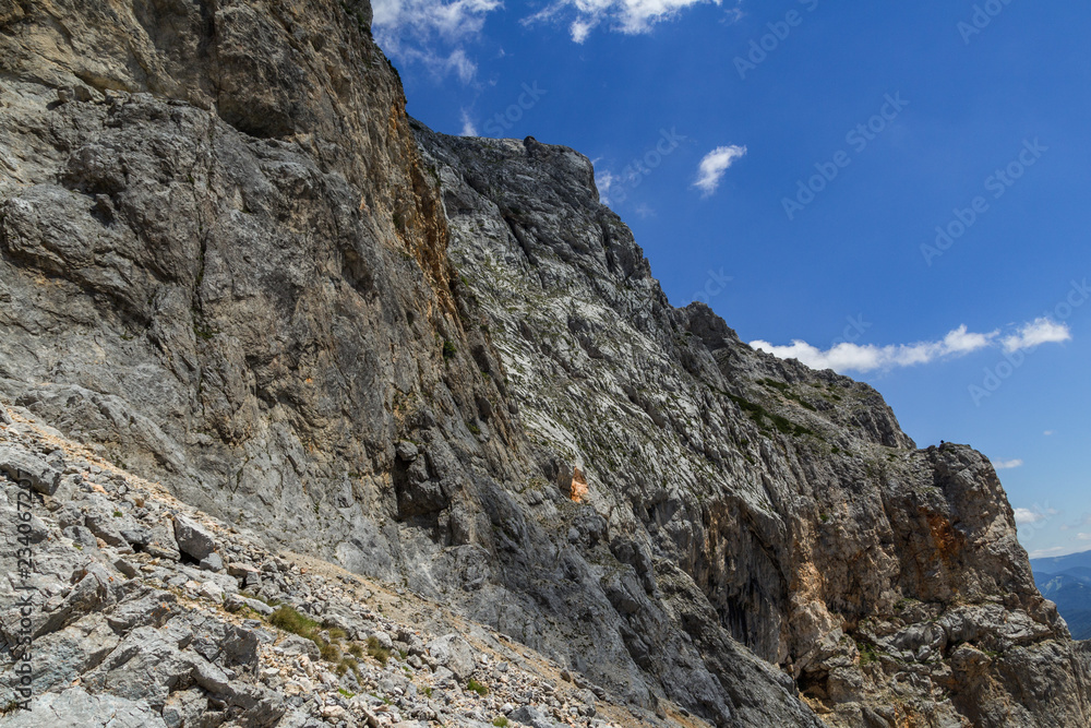 Sharp rocks sticking up in Rax Alps