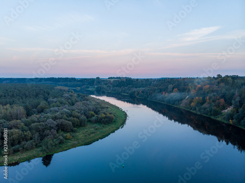 Obraz na plátně Aerial view of River mouth