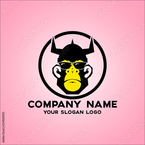 bespectacled monkey logo
