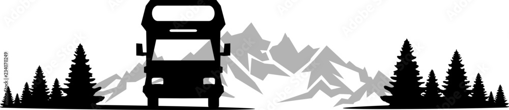 Foto Silhouette Caravan
