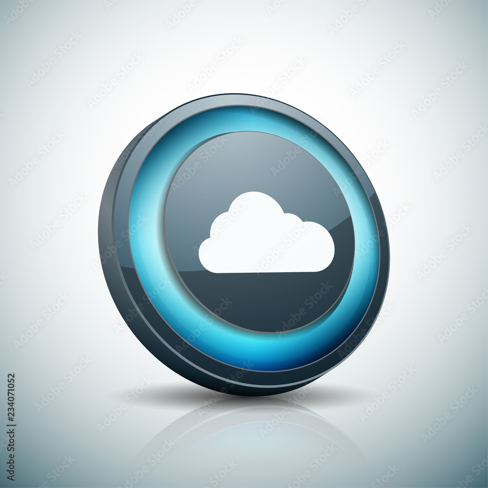 Cloud button illustration Cloud button illustration