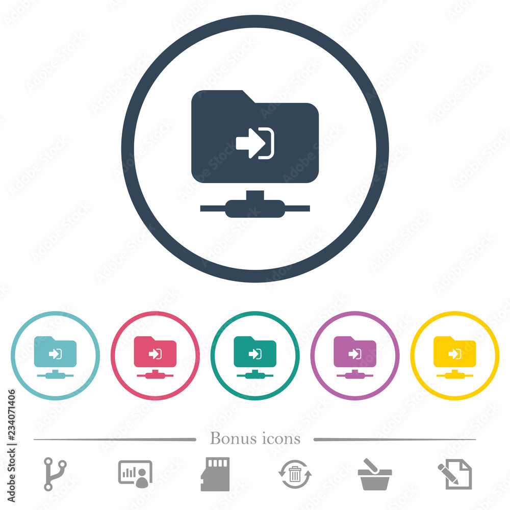 FTP login flat color icons in round outlines FTP login flat color icons in round outlines