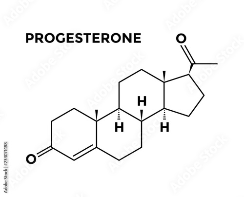 Progesterone female hormon structural chemical formula