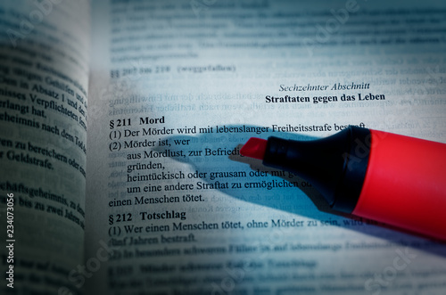Gesetzestext von in deutsch Paragraph § 211 StGB Strafgesetzbuch Mord in englisch Paragraph § 211 StGB criminal code murder