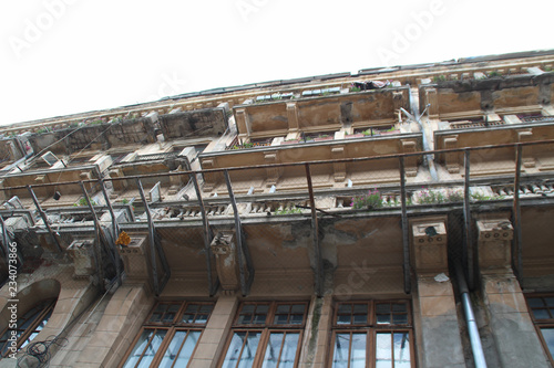 Old houses and their details in ancient Bucharest. Old architecture. Today's shooting photo