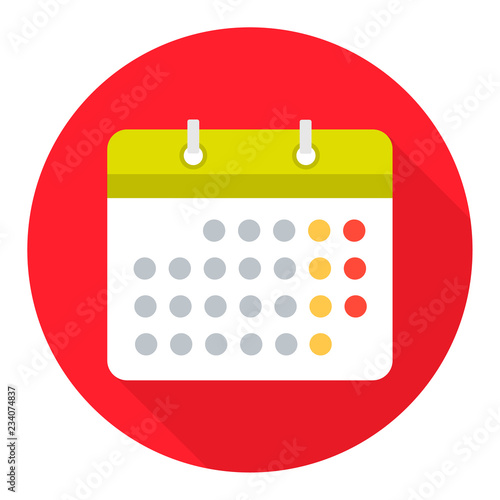 Rounded Green Calendar. Isolated Flat Web Mobile Ico.