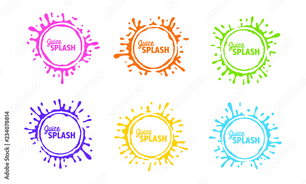 Set of Collection Color Splash Juice Water Fresh Vector Text Frame Cover Template Set of Collection Color Splash Juice Water Fresh Vector Text Frame Cover Template