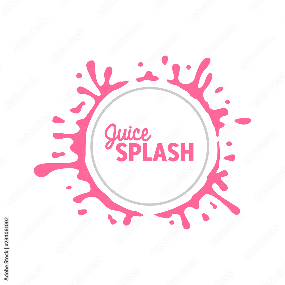 Pink Juice Circle Color Splash Fresh Water Abstract Template