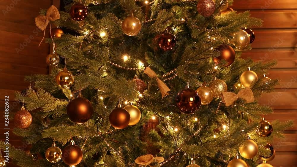 Christmas tree with many lights and balls