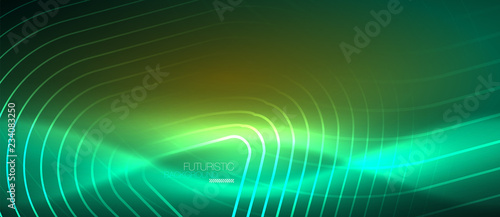 Color shiny neon lights background with abstract lines