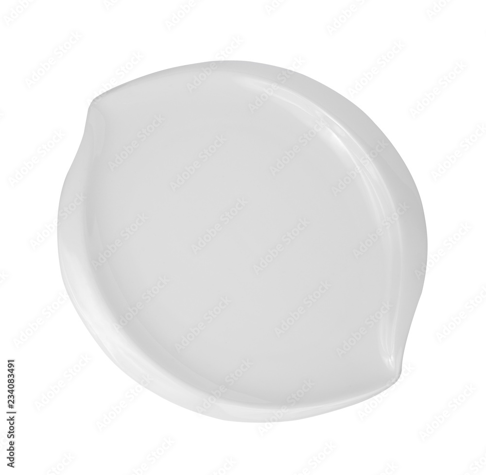 Empty white plate isolated on a white background Empty white plate isolated on a white background
