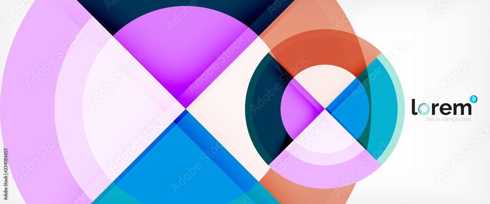 Modern geometric circles abstract background, colorful round shapes with shadow effects Modern geometric circles abstract background, colorful round shapes with shadow effects