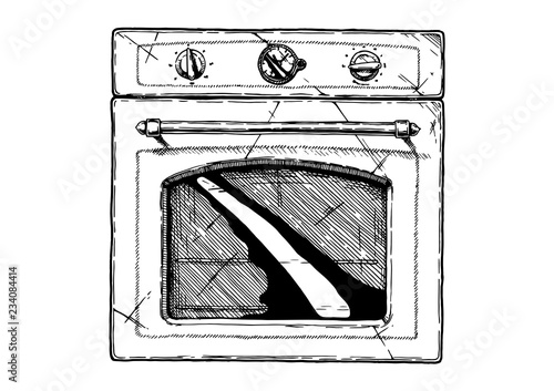 illustration of Vintage Kitchen stove