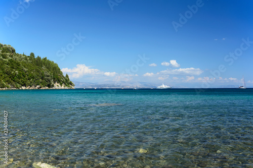 Ionian Sea, view from the shore of Ipsos, Corfu (Ionian Islands) 