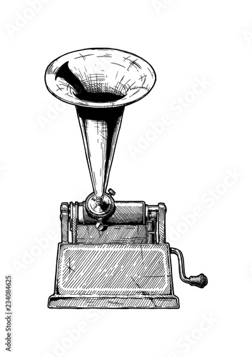 illustration of Vintage phonograph