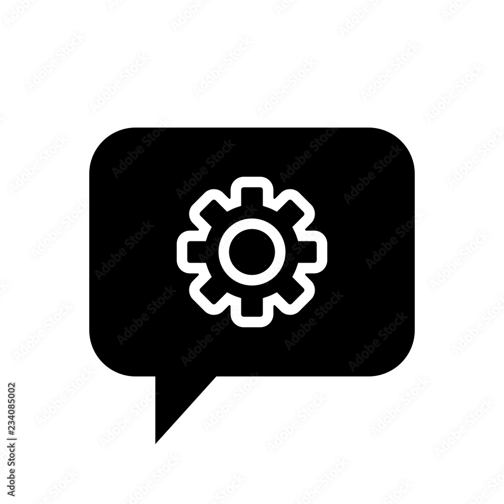 Chat Icon. Speech Bubble Sign. Conversation, Communications Symbol. Settings Icon Chat Icon. Speech Bubble Sign. Conversation, Communications Symbol. Settings Icon