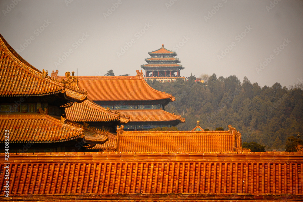 Part of The Forbidden City in Beijing, China. The Forbidden City was declared a World Heritage Site in 1987 and is listed by UNESCO. Beijing, China, 03,18,2018 Part of The Forbidden City in Beijing, China. The Forbidden City was declared a World Heritage Site in 1987 and is listed by UNESCO. Beijing, China, 03,18,2018