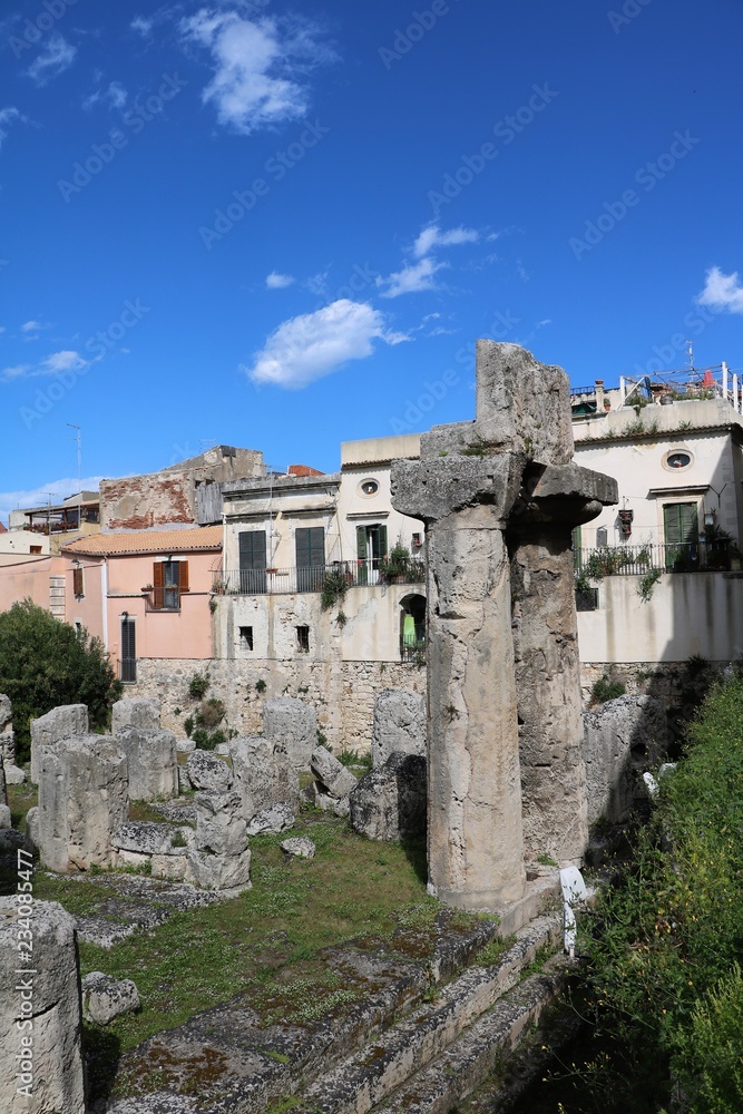 The Tempio di Apollo in Ortigia Syracuse in Sicily 