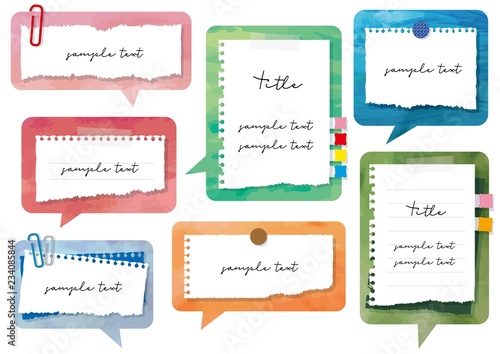 吹き出しメモ帳のセット